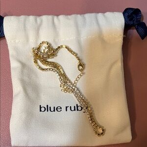 Blue Ruby Gold and Silver Necklace